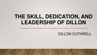 The Skill, Dedication, and Leadership of dillon