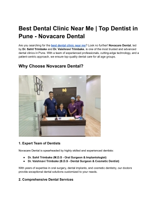 Best Dental Clinic Near Me _ Top Dentist in Pune - Novacare Dental