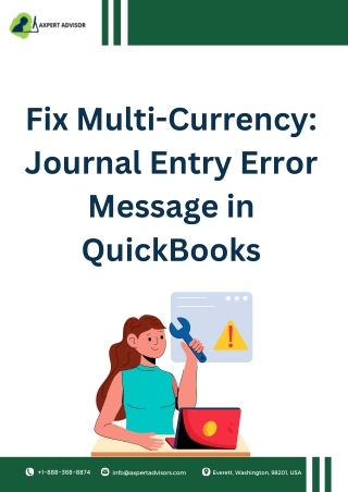 Fix Multi-Currency Journal Entry Error Message in QuickBooks