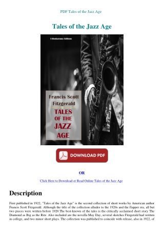 PDF Tales of the Jazz Age