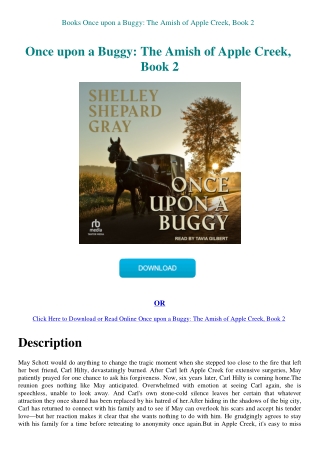 Books Once upon a Buggy The Amish of Apple Creek  Book 2