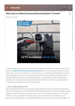 Why Invest in a Robust Commercial Security System in Toronto
