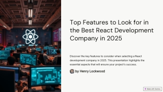 Top Features to Look for in the Best React Development Company in 2025