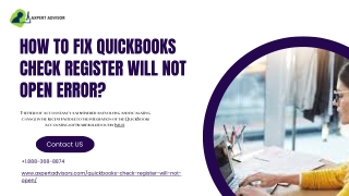 How to Fix QuickBooks Check Register Will Not Open Error