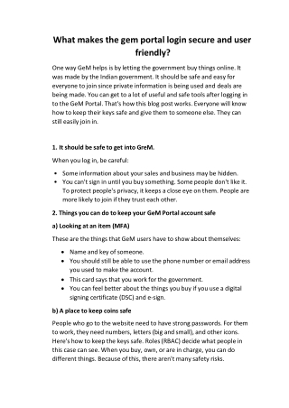 What makes gem portal login secure and user friendly?