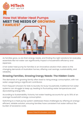 A Guide to Hot Water Heat Pumps for Growing Families