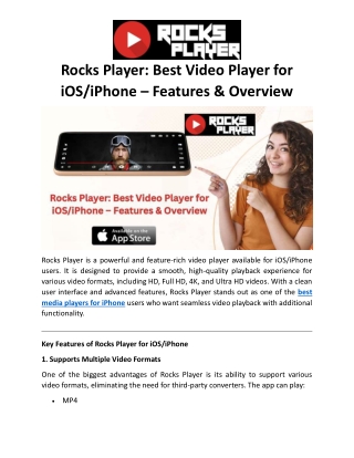 Rocks Player: Best Video Player for iOS/iPhone – Features & Overview