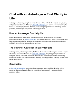 Chat with an Astrologer – Find Clarity in Life