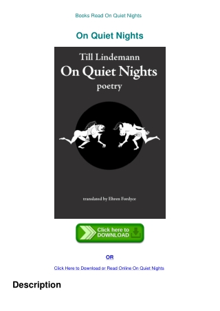 Books Read On Quiet Nights
