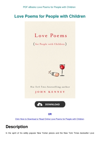 PDF eBooks Love Poems for People with Children
