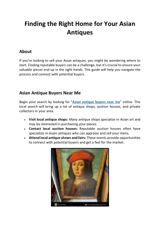 Finding the Right Home for Your Asian Antiques