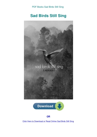 PDF Books Sad Birds Still Sing