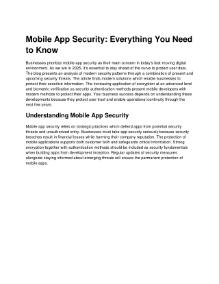 Mobile App Security: Essential Guide to Protecting Your App and Data