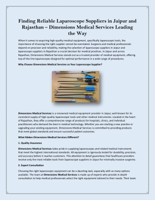 laparoscope suppliers