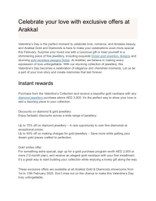 Celebrate your love with exclusive offers at Arakkal