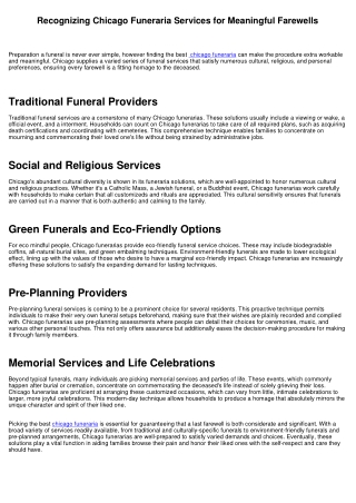 Understanding Chicago Funeraria Services for Meaningful Farewells