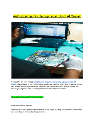 Authorized gaming laptop repair Umm Al Quwain