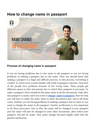 Update passport name online from home