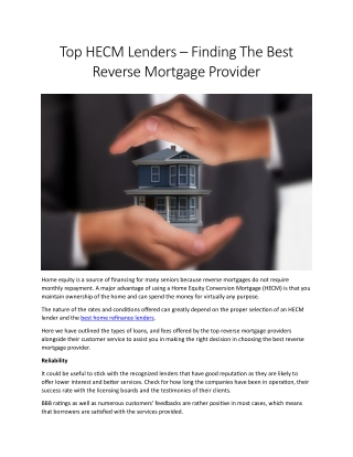 Best home refinance lenders