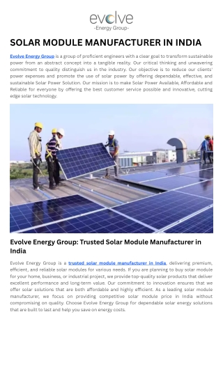solar module manufacturer in india