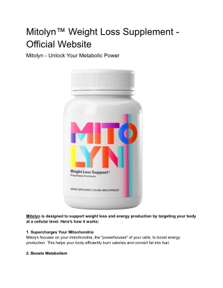 Mitolyn™ Weight Loss Supplement - Official Website