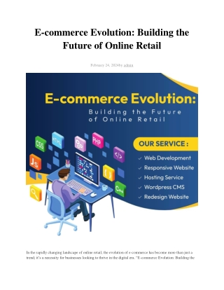 E-commerce Evolution Building the Future of Online Retail