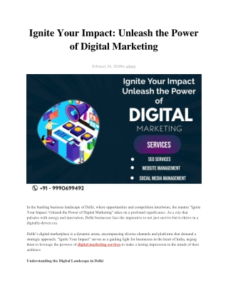 Ignite Your Impact Unleash the Power of Digital Marketing