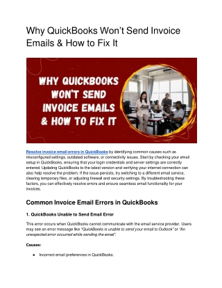 Why QuickBooks Won’t Send Invoice Emails & How to Fix It PENDING