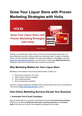Grow Your Liquor Store with Proven Marketing Strategies with Holiq