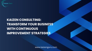 Kaizen Consulting Transform Your Business with Continuous Improvement Strategies