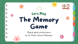 Let's play the memory game Digital game presentation by St Paul’s School Palampur
