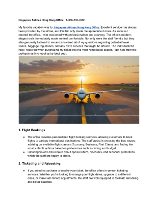 Singapore Airlines Hong Kong Office