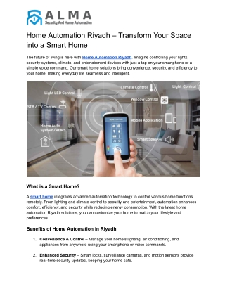 Home Automation Riyadh – Transform Your Space into a Smart Home