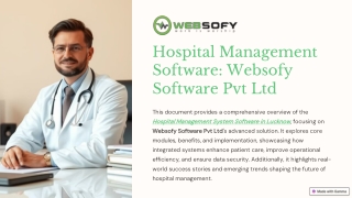 Websofy – Transforming Healthcare