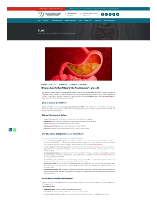 Chronic Acid Reflux? Here’s Why You Shouldn’t Ignore It