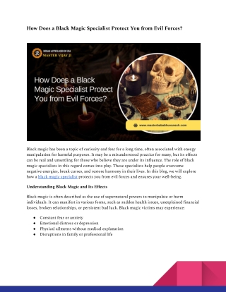 How Does a Black Magic Specialist Protect You from Evil Forces_