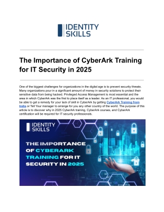 The Importance of CyberArk Training for IT Security in 2025