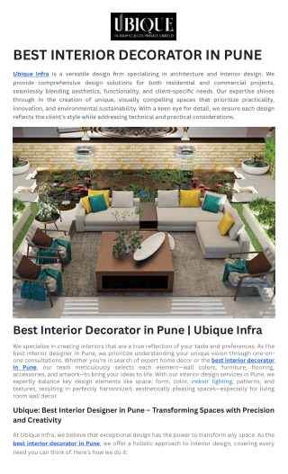 BEST INTERIOR DECORATOR IN PUNE