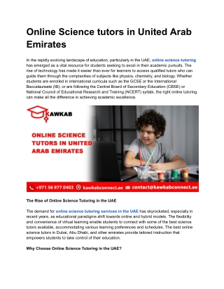 Online Science tutors in United Arab Emirates