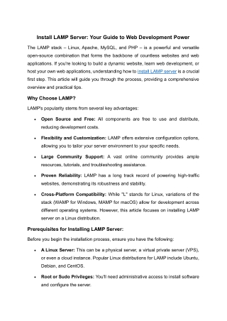 Install LAMP Server: Your Guide to Web Development Power