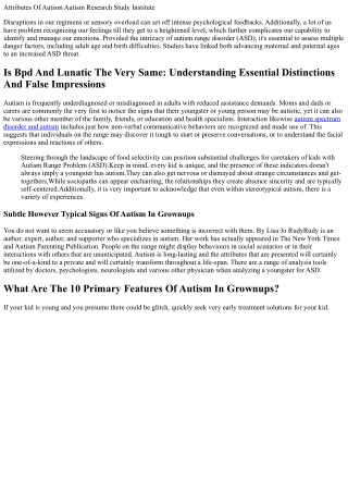 Typical Signs And Indicators Of Autism