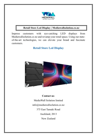 Retail Store Led Display Mediawallsolution.co.nz