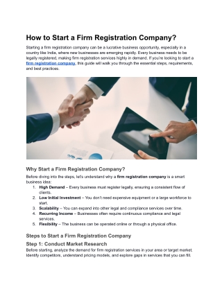 How to Start a Firm Registration Company