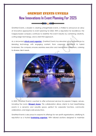 New Innovations In Event Planning For 2025