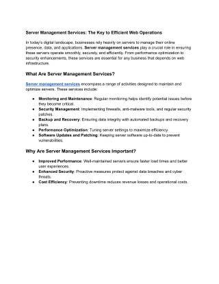 Server Management Services_ The Key to Efficient Web Operations