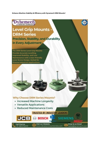 Enance Machine Stability & Efficiency with Dynemech DRM Mounts