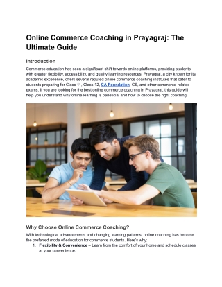 Online Commerce Coaching in Prayagraj_ The Ultimate Guide