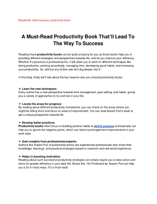 A Must-Read Productivity Book That’ll Lead To The Way To Success