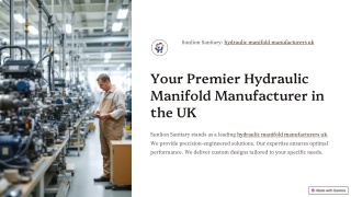 Your Premier Hydraulic Manifold Manufacturer in the UK