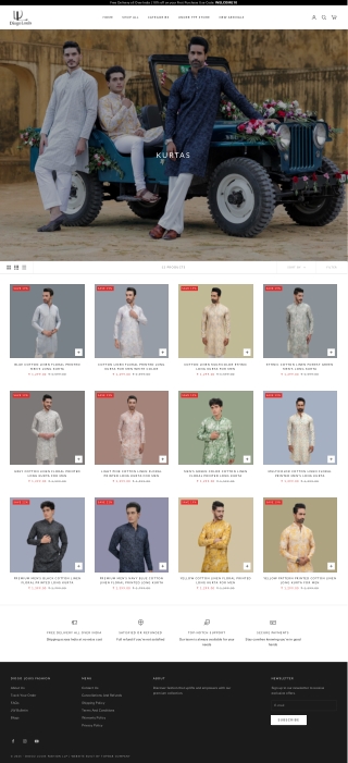 Buy Premium Printed Kurta for Men | Cotton printd Kurta Design Online